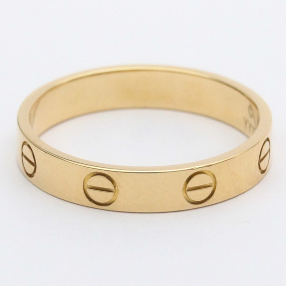 Polished CARTIER Mini Love Ring Band Size #56 US 7 1/2 18K Pink Gold PG BF555204 - Picture 3 of 10